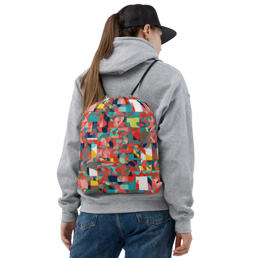 Modern Kaleidoscope on Drawstring Bag — Front