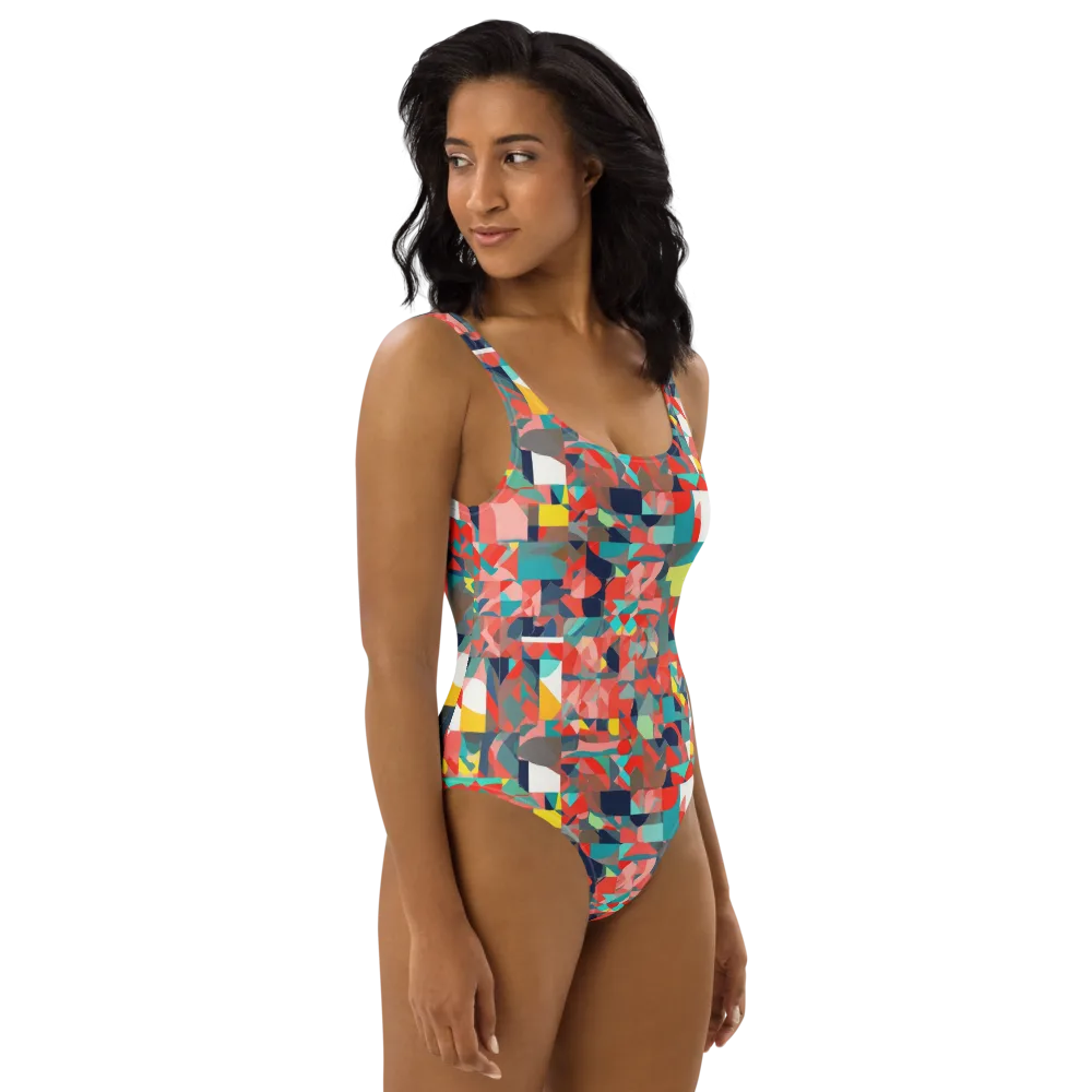 Modern Kaleidoscope on One-Piece Swimsuit — Right