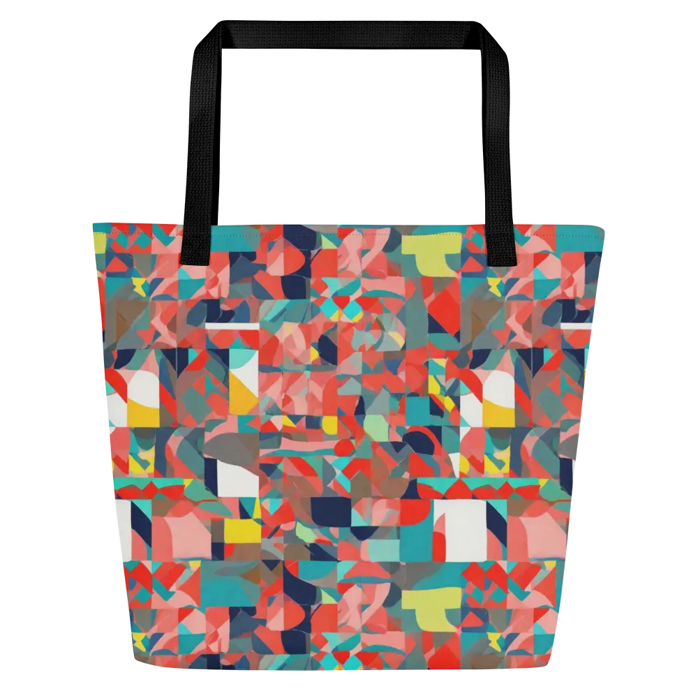Modern Kaleidoscope on Large Tote Bag W/ Pocket — Front
