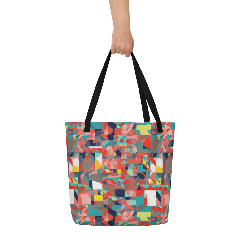 Modern Kaleidoscope on Large Tote Bag W/ Pocket — Front