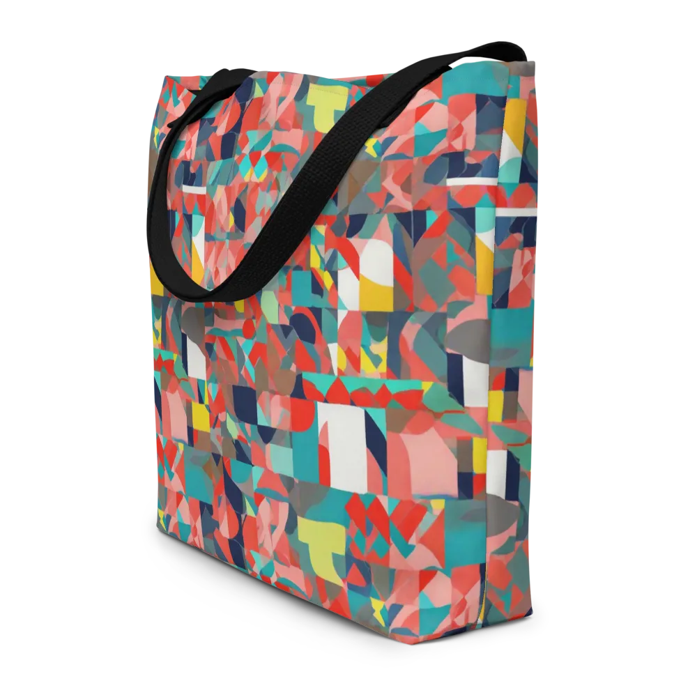 Modern Kaleidoscope on Large Tote Bag W/ Pocket — Front