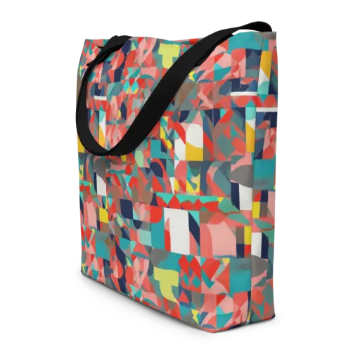 Modern Kaleidoscope on a Large Tote Bag W/ Pocket