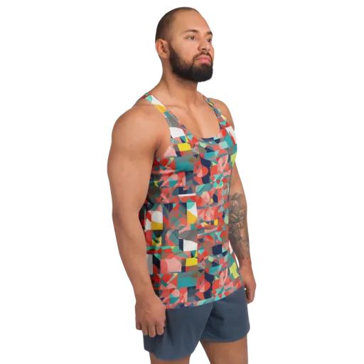Modern Kaleidoscope on a Men's Tank Top