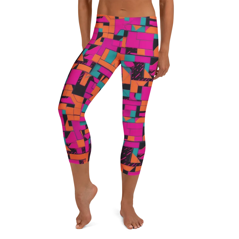 Cyberblock on Capri Leggings — Front