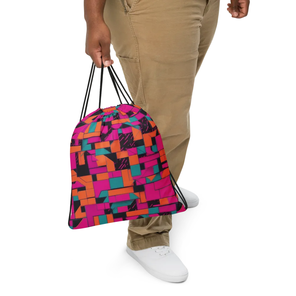 Cyberblock on Drawstring Bag — Front