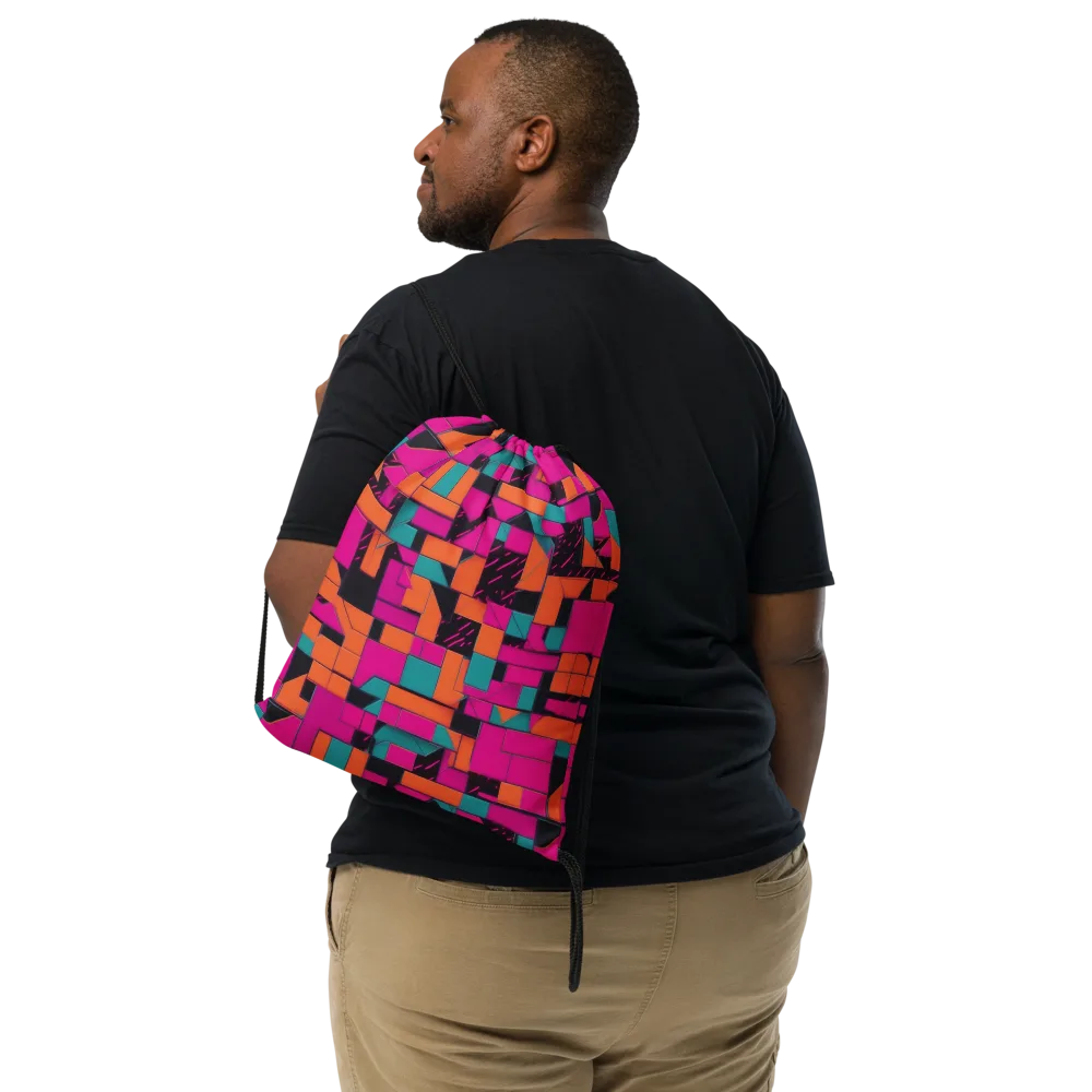 Cyberblock on Drawstring Bag — Front