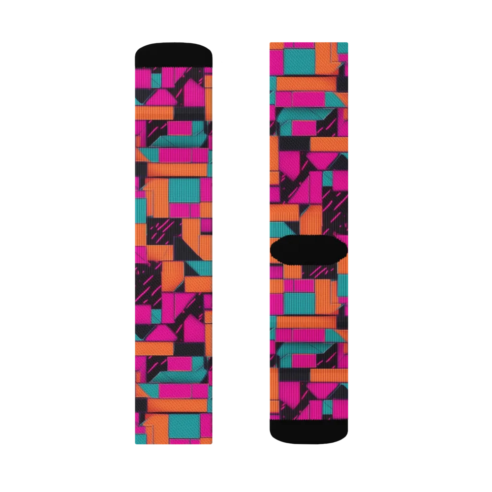 Cyberblock on Socks — Left Sock