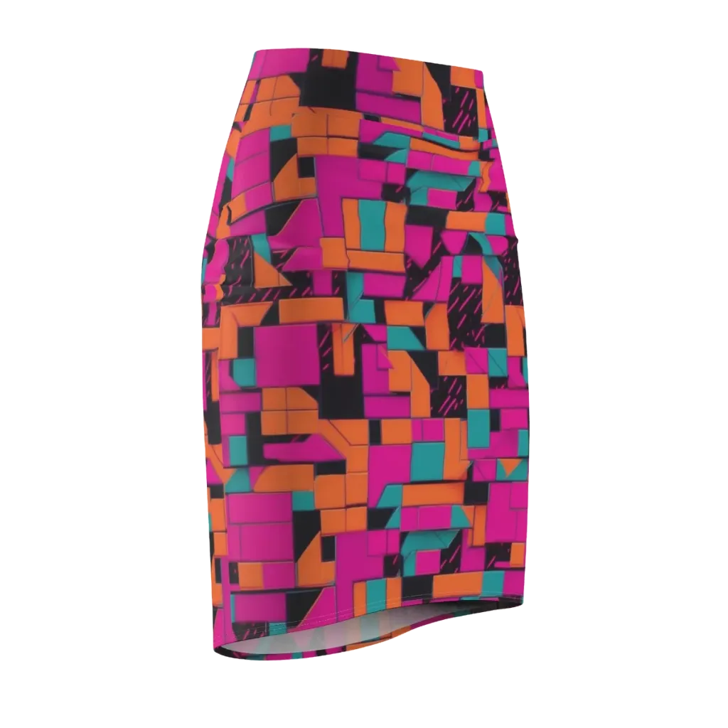 Cyberblock on Pencil Skirt — Front Side