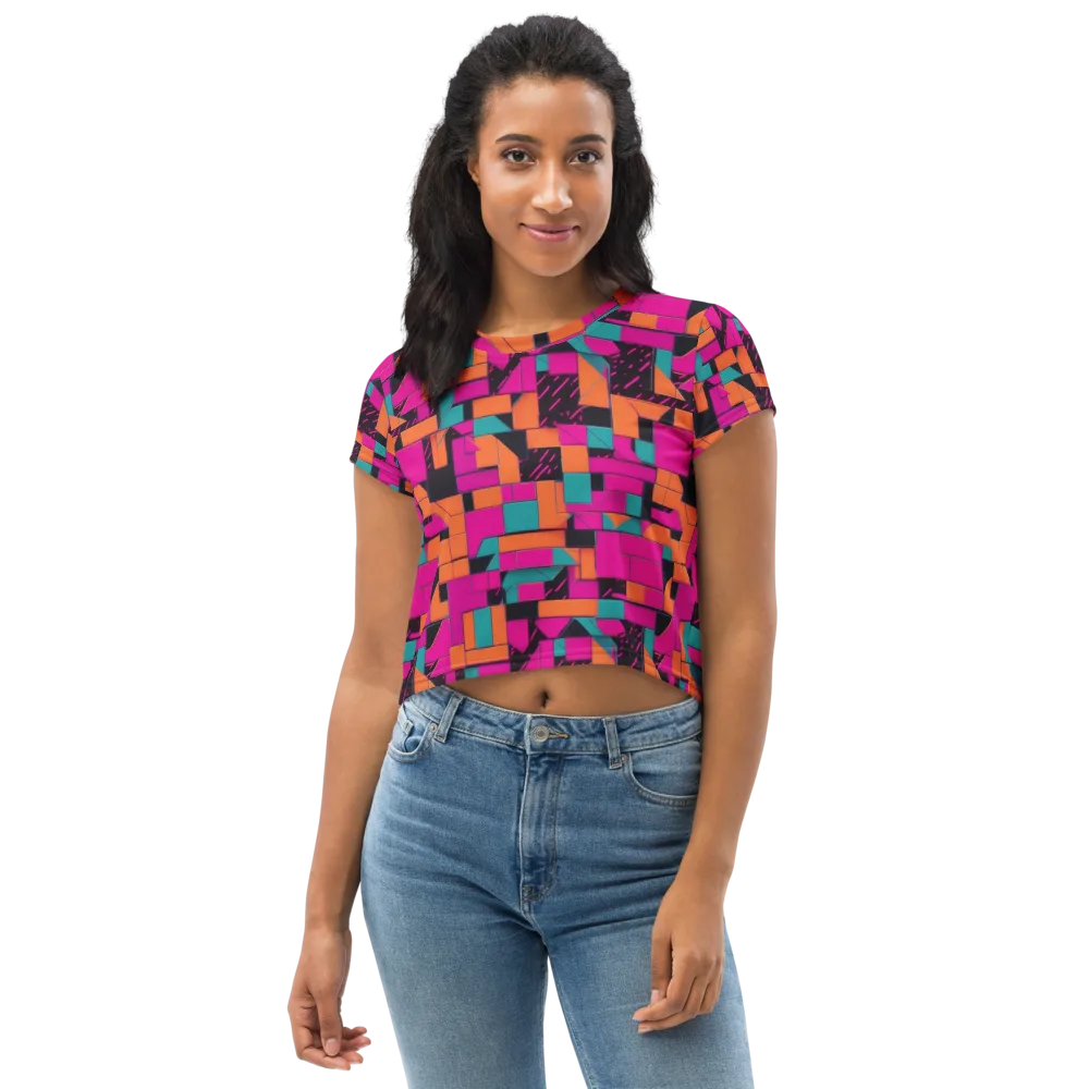 Cyberblock on Crop Tee — Front