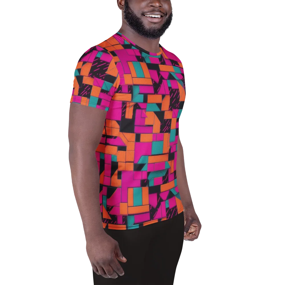 Cyberblock on Men's Athletic T-Shirt — Right