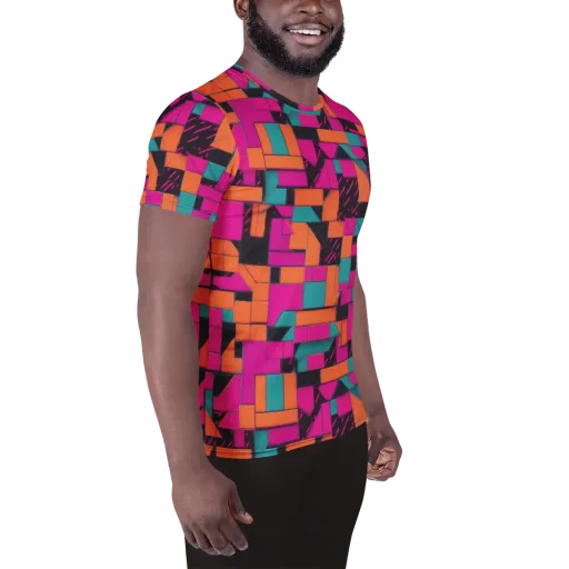Cyberblock on a Men's Athletic T-Shirt