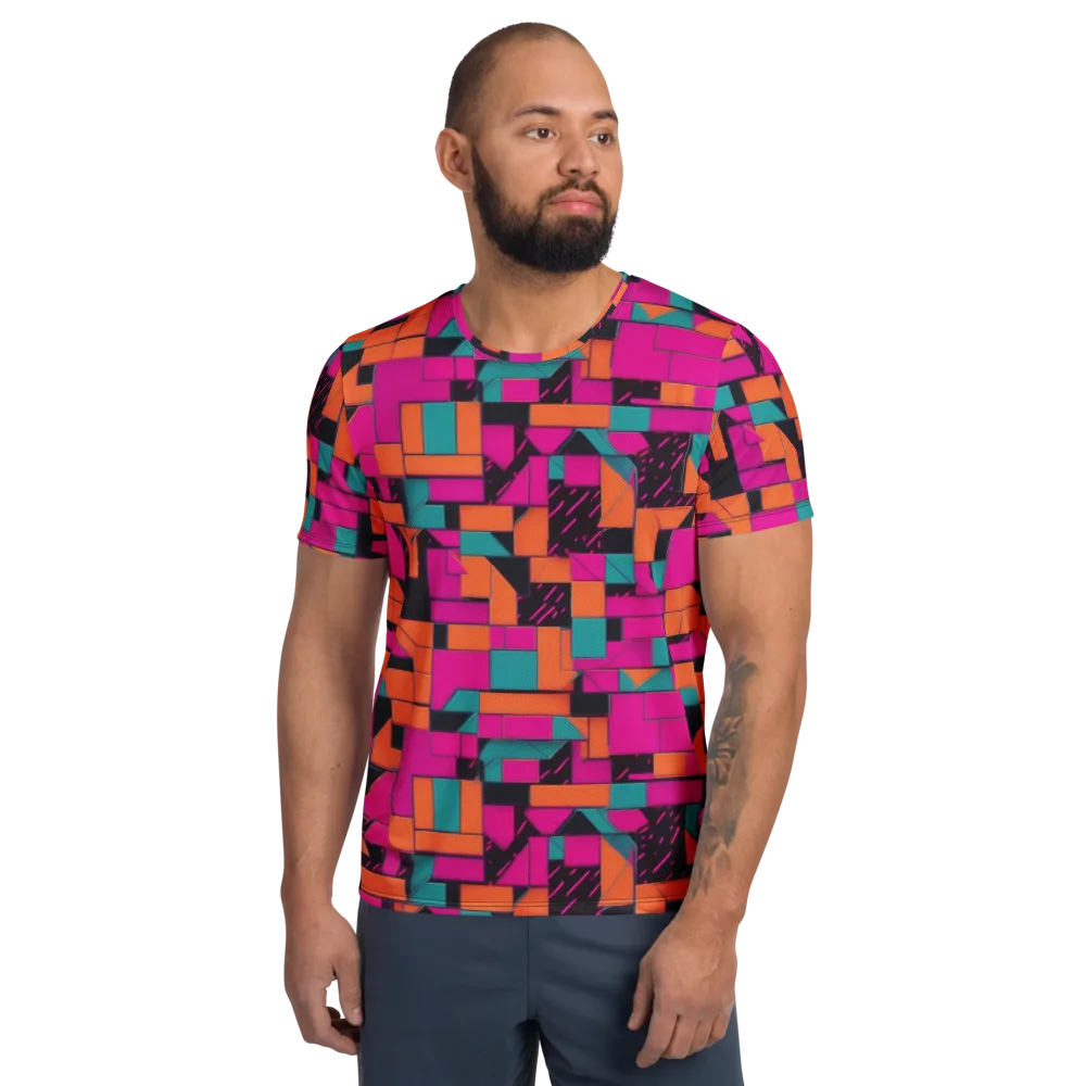 Cyberblock on Men's Athletic T-Shirt — Front