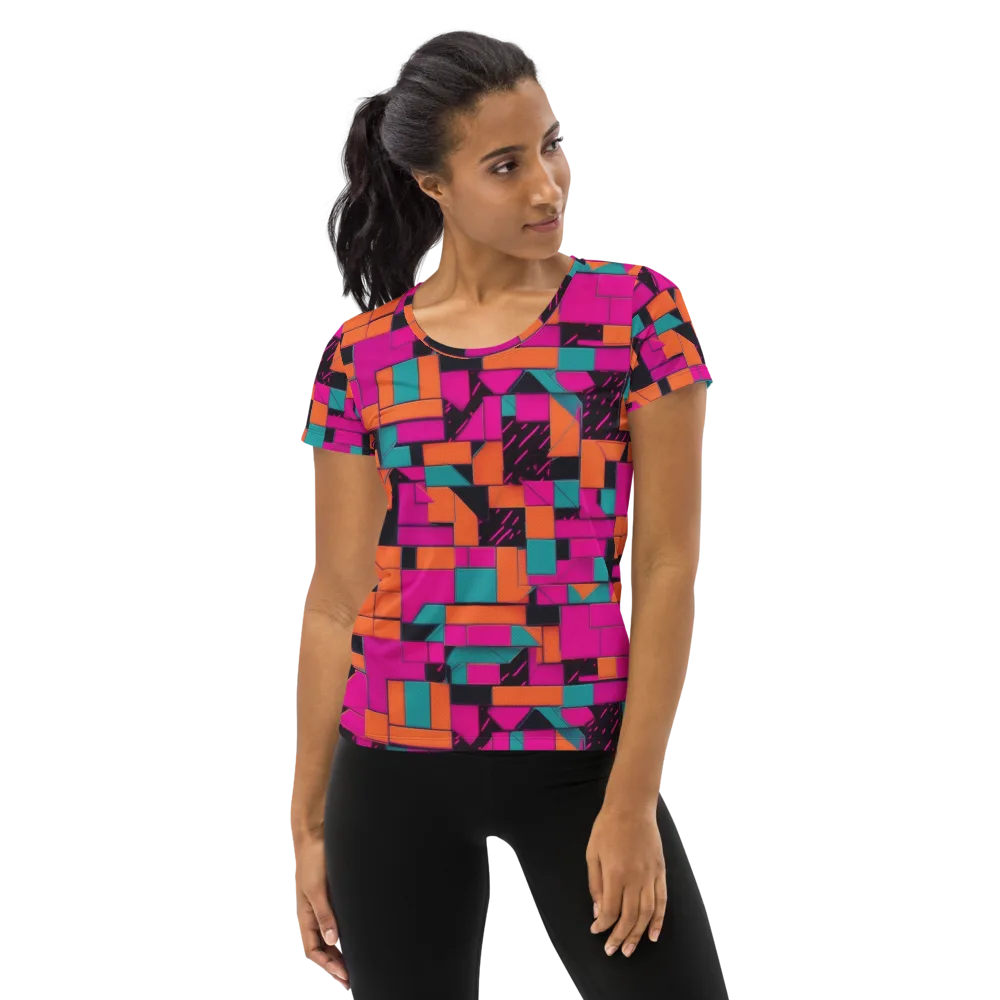 Cyberblock on Women's Athletic T-Shirt — Front