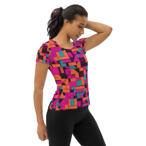 Cyberblock on a Women's Athletic T-Shirt