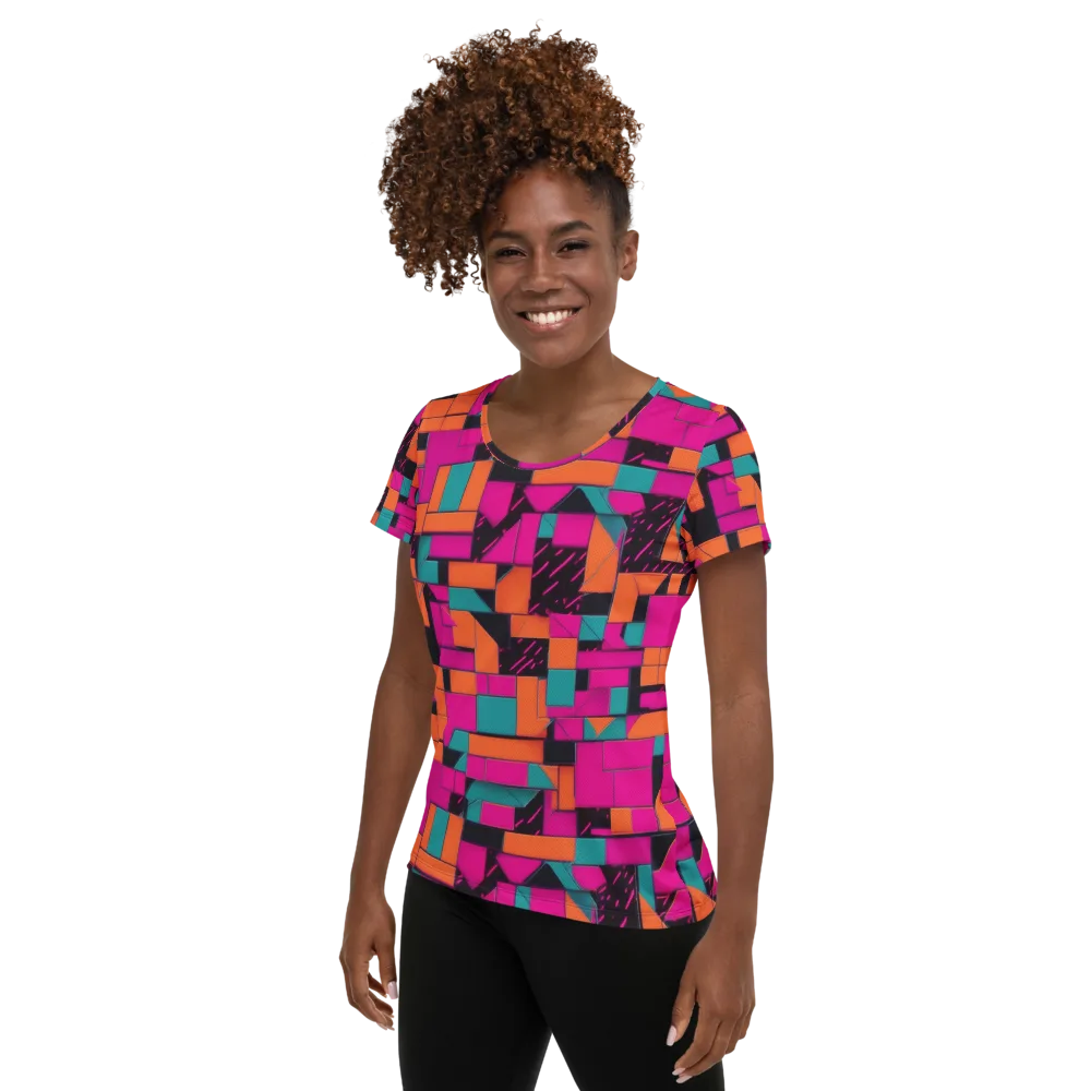 Cyberblock on Women's Athletic T-Shirt — Left