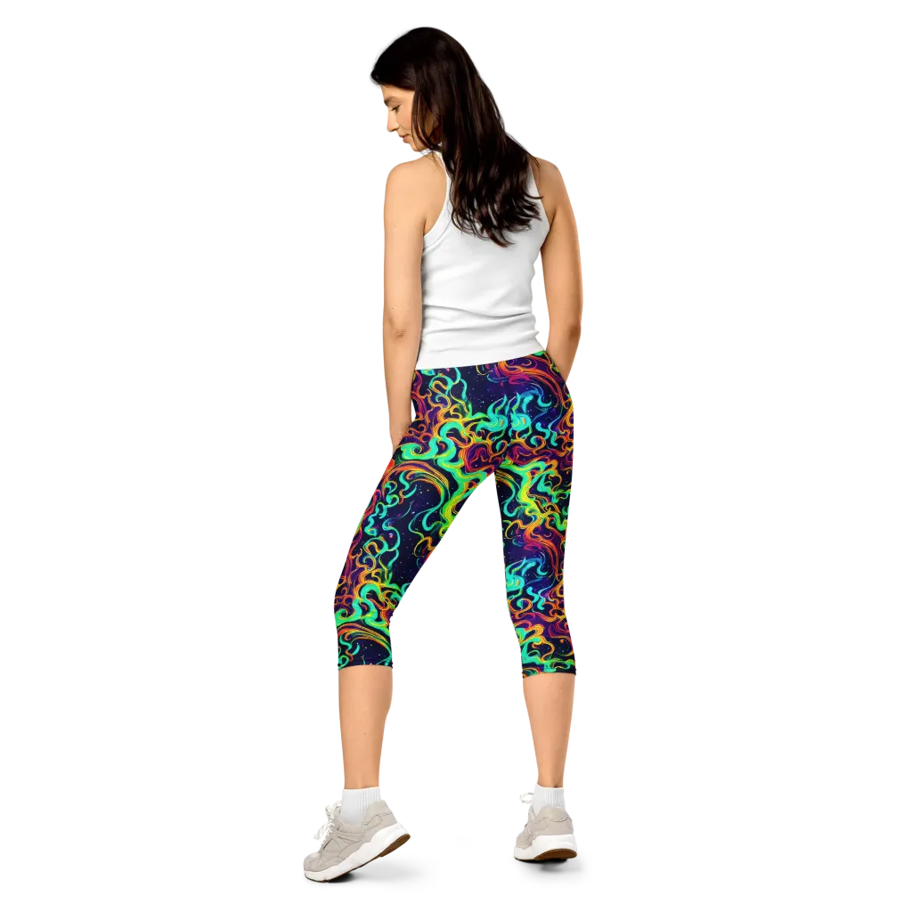 Cheston Swirl on Capri Leggings — Back