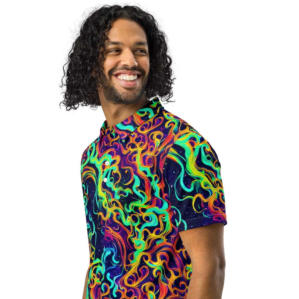 Cheston Swirl on Men's Slim Fit Polo Shirt — Left Front