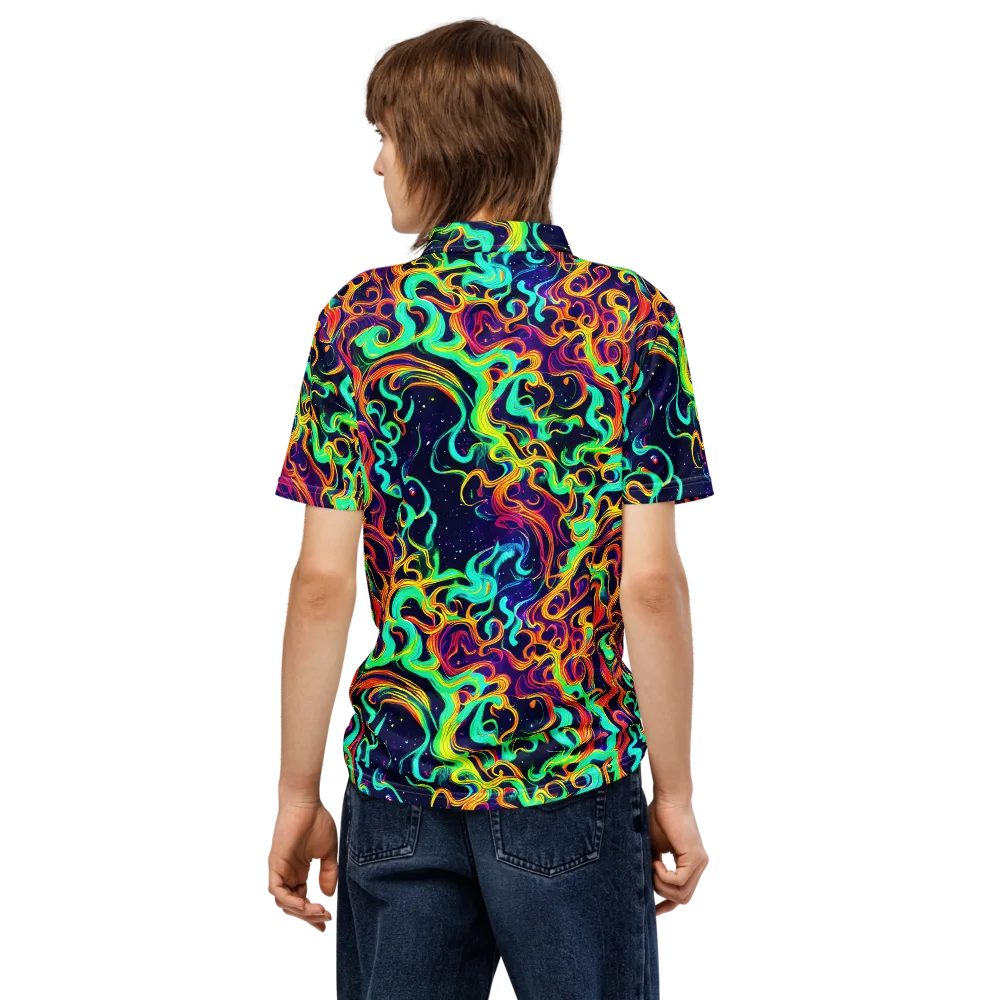 Cheston Swirl on Men's Slim Fit Polo Shirt — Back