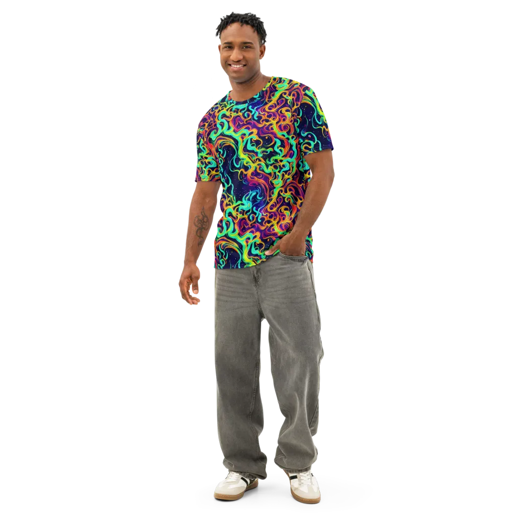Cheston Swirl on Men's Cotton Crew Neck T-Shirt — Front