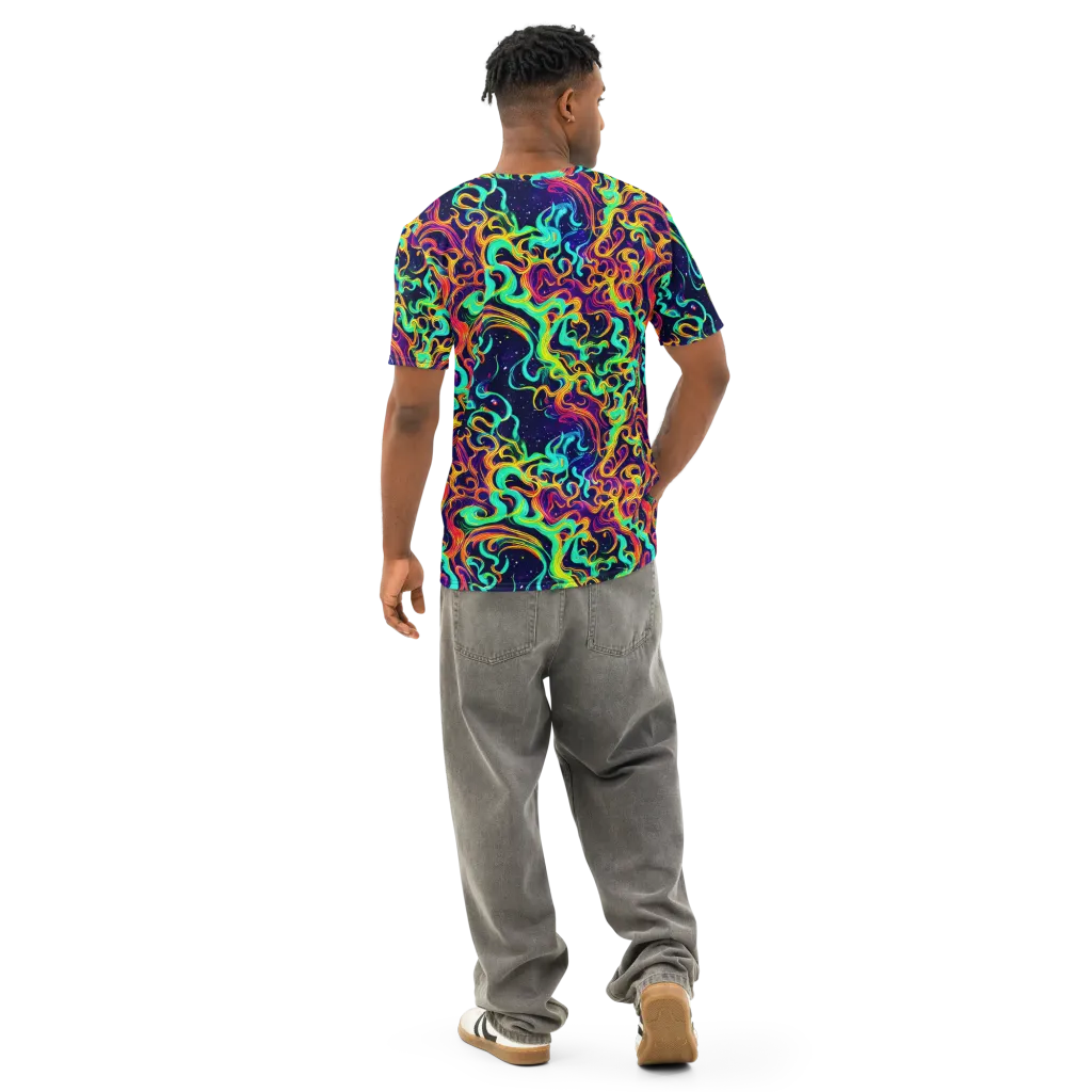Cheston Swirl on Men's Cotton Crew Neck T-Shirt — Back