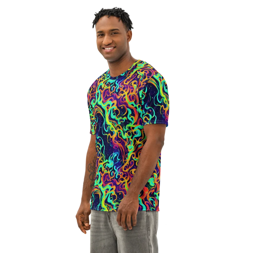 Cheston Swirl on Men's Cotton Crew Neck T-Shirt — Left Front