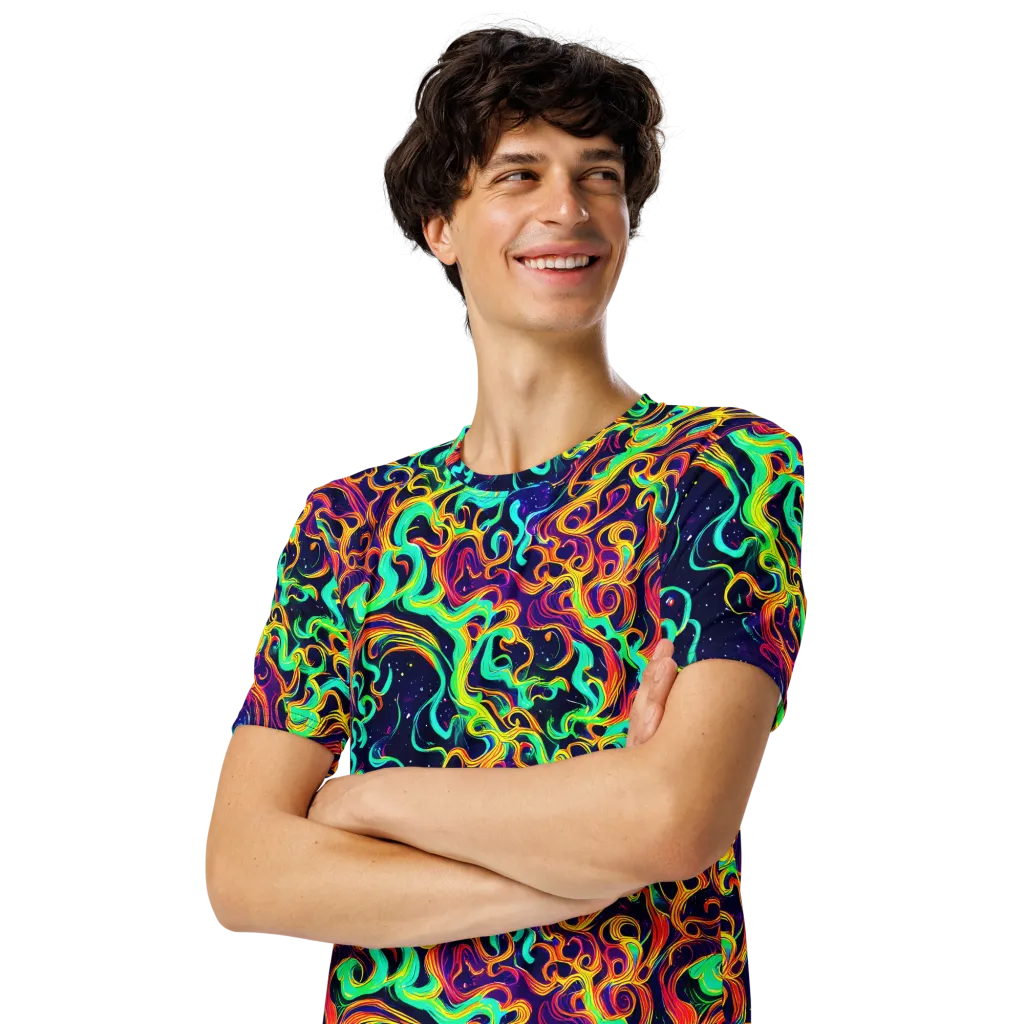Cheston Swirl on Men's Crew Neck T-Shirt — Left Front