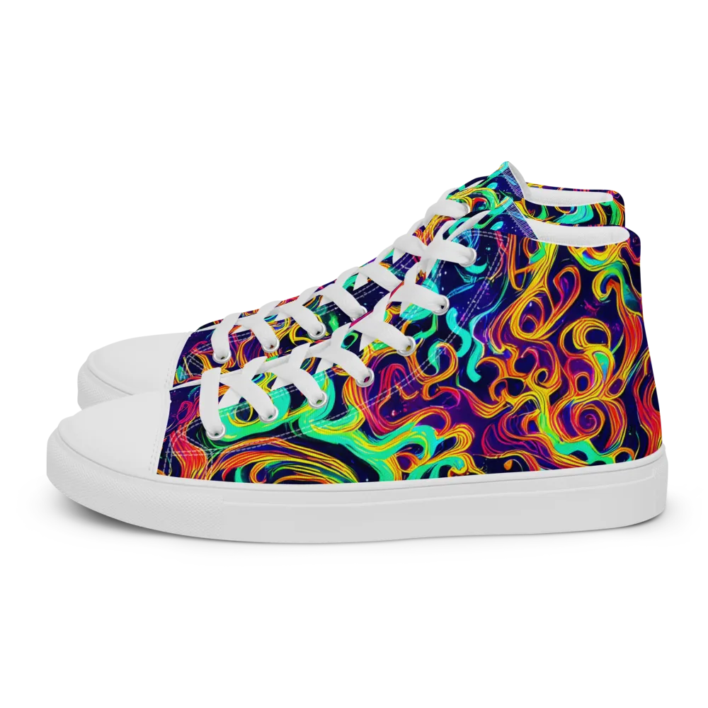 Cheston Swirl on Men's High Top Canvas Shoes — Left