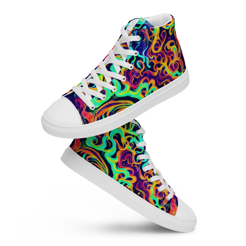 Cheston Swirl on Men's High Top Canvas Shoes — Front
