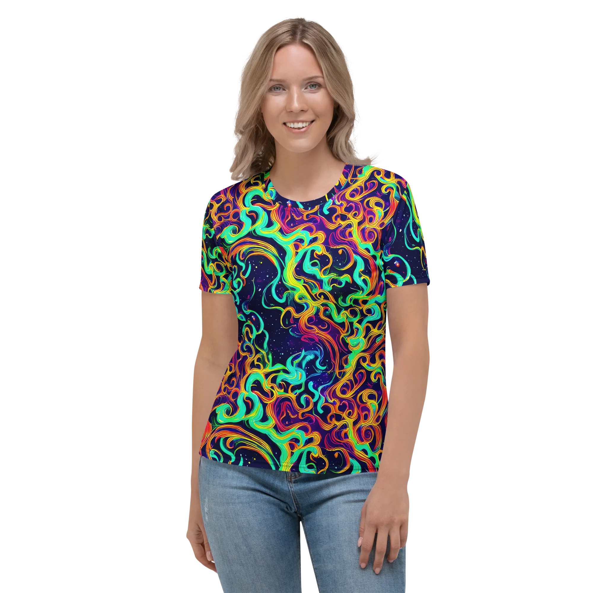 Cheston Swirl on Women's Crew Neck T-Shirt — Front