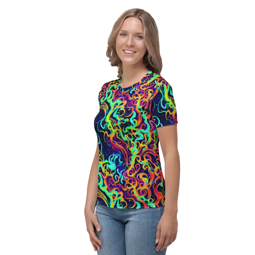 Cheston Swirl on Women's Crew Neck T-Shirt — Left