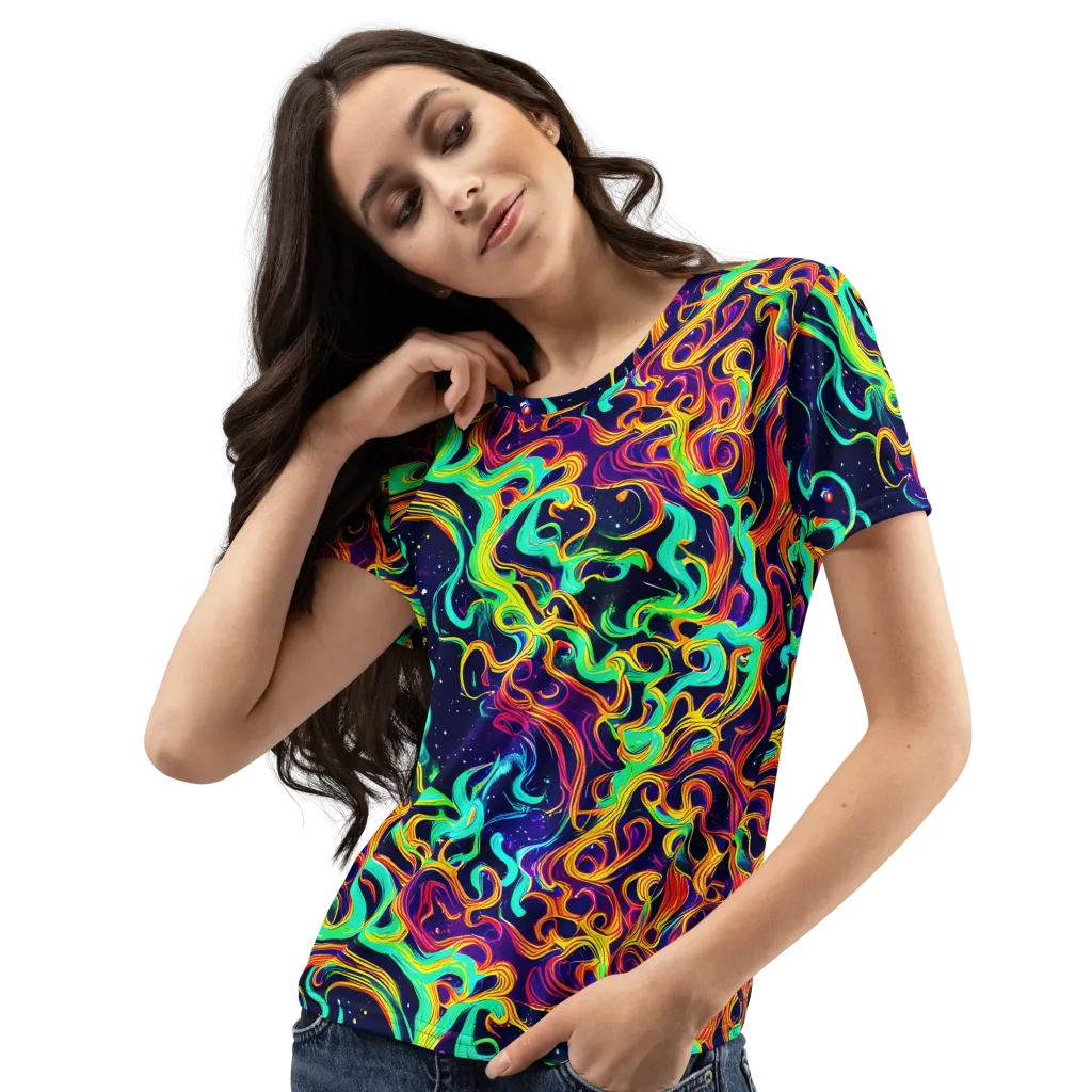 Cheston Swirl on Women's Crew Neck T-Shirt — Left Front