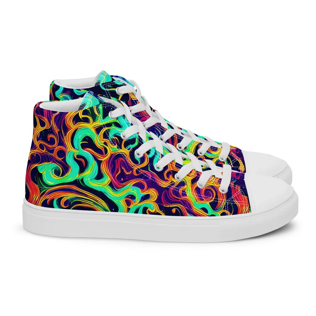 Cheston Swirl on Women's High Top Canvas Shoes — Right