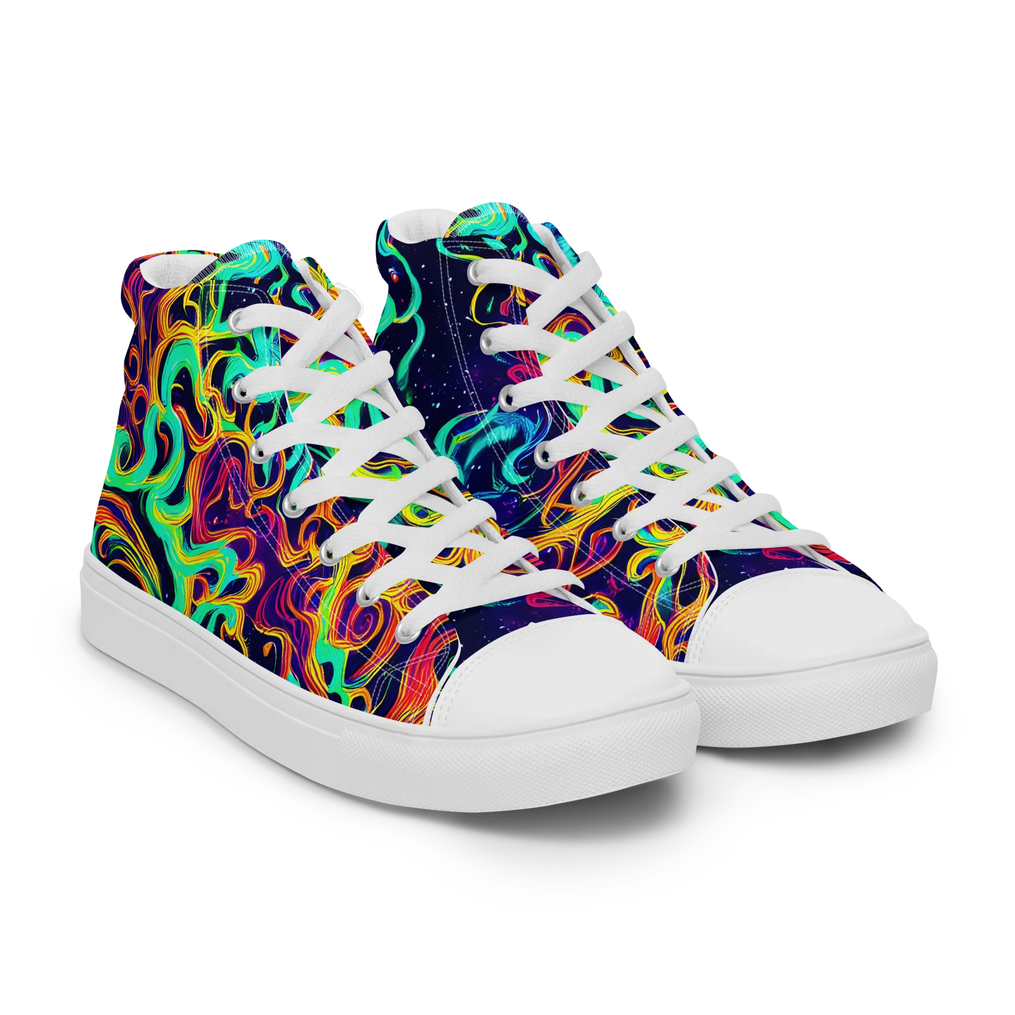Cheston Swirl on Women's High Top Canvas Shoes — Right Front