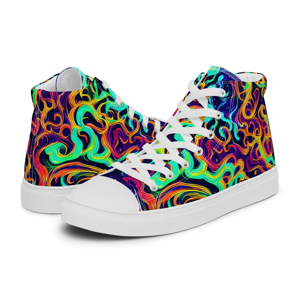 Cheston Swirl on Women's High Top Canvas Shoes — Left