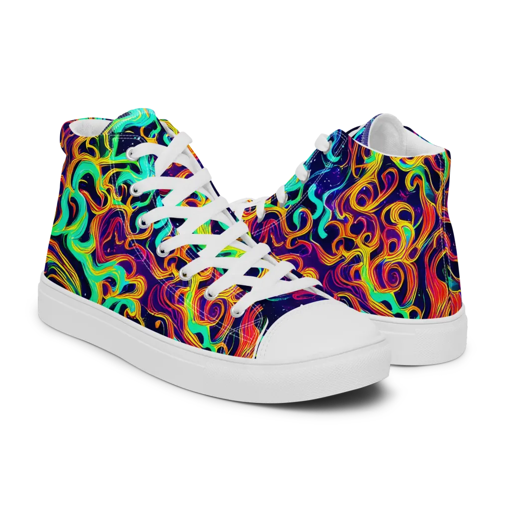 Cheston Swirl on Women's High Top Canvas Shoes — Right