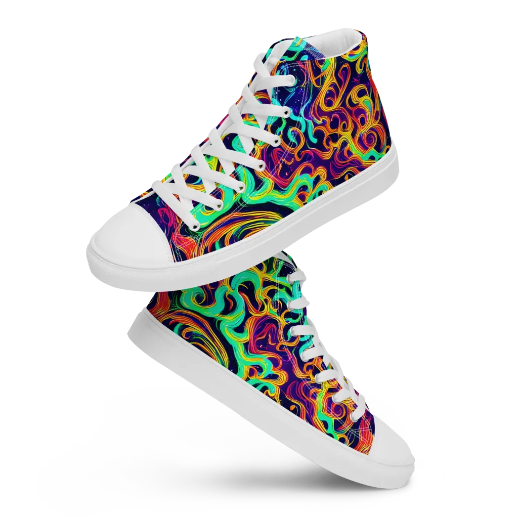 Cheston Swirl on Women's High Top Canvas Shoes — Front
