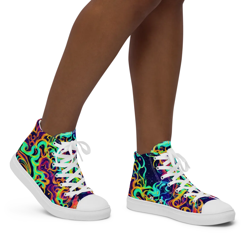 Cheston Swirl on Women's High Top Canvas Shoes — Right