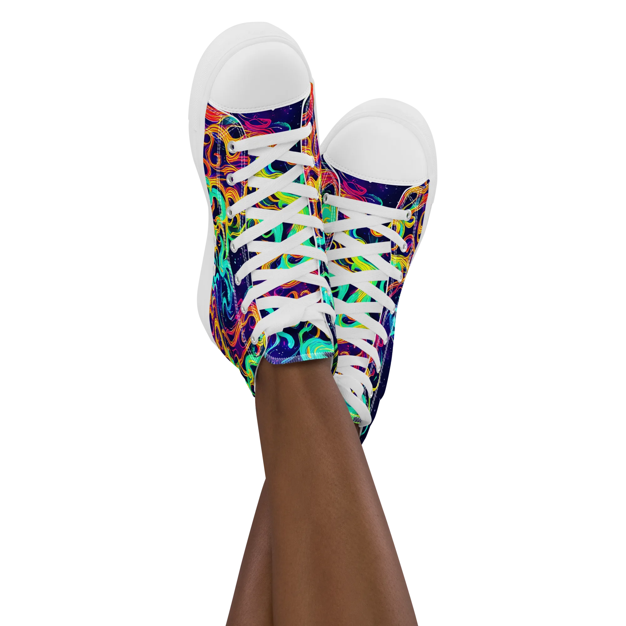 Cheston Swirl on Women's High Top Canvas Shoes — Front