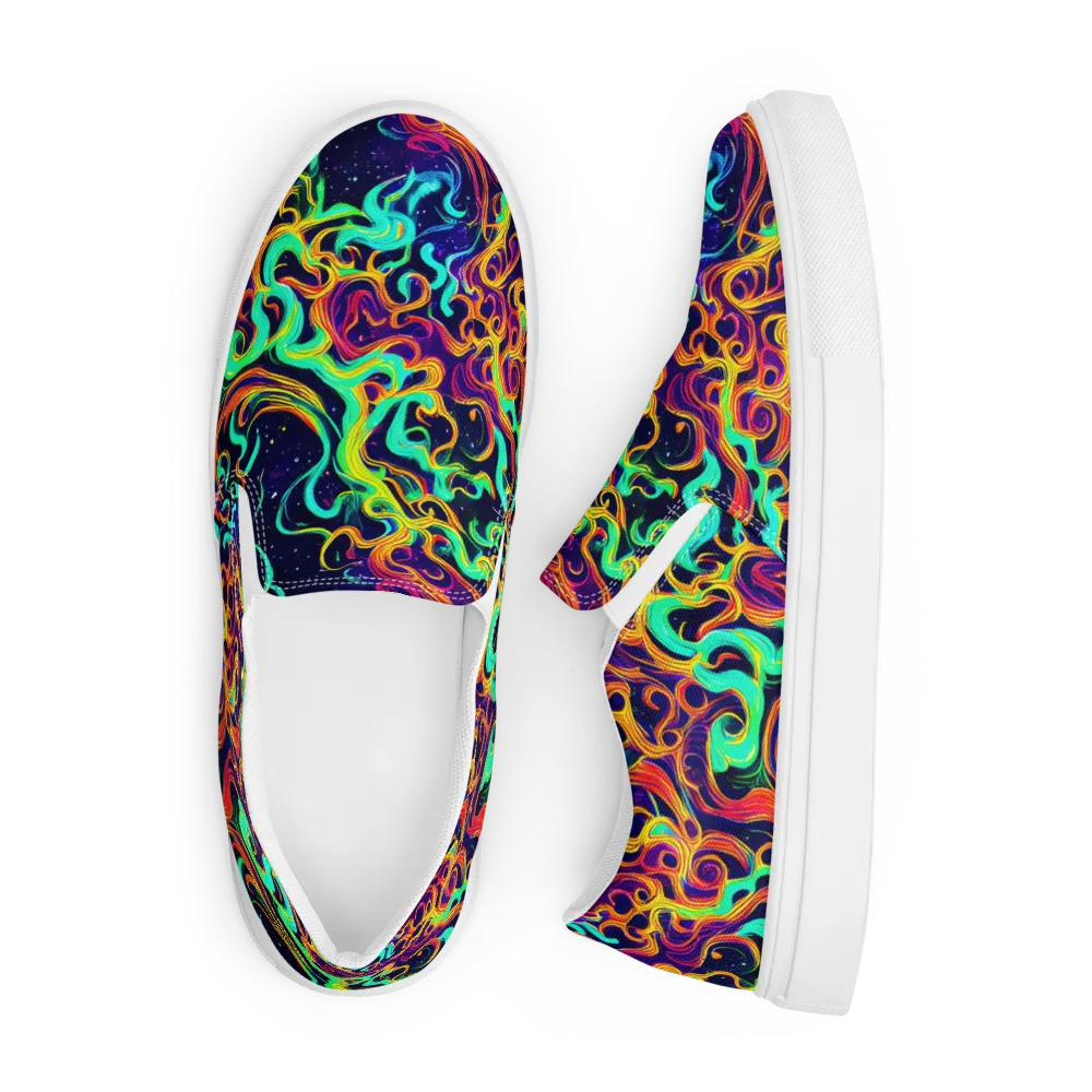 Cheston Swirl on Men's Slip-On Canvas Shoes — Front