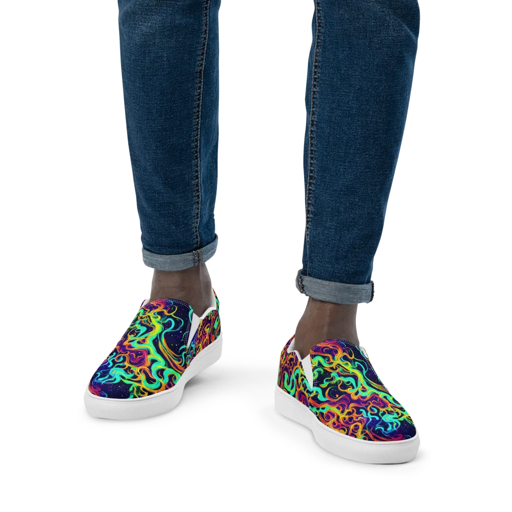 Cheston Swirl on Men's Slip-On Canvas Shoes — Front