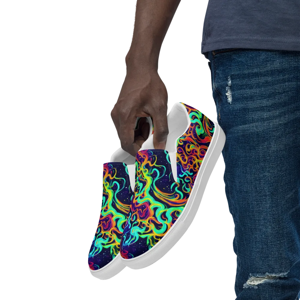 Cheston Swirl on Men's Slip-On Canvas Shoes — Left Front