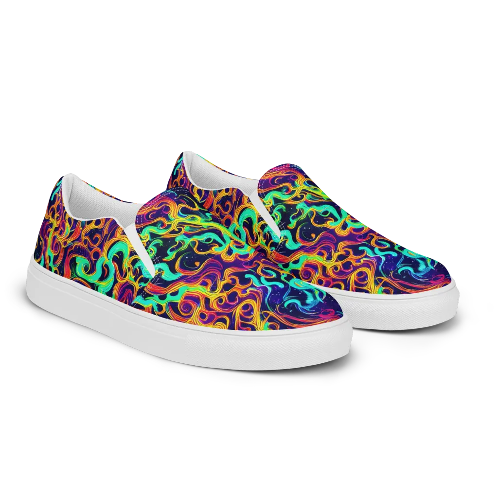 Cheston Swirl on Women's Slip-On Canvas Shoes — Right Front