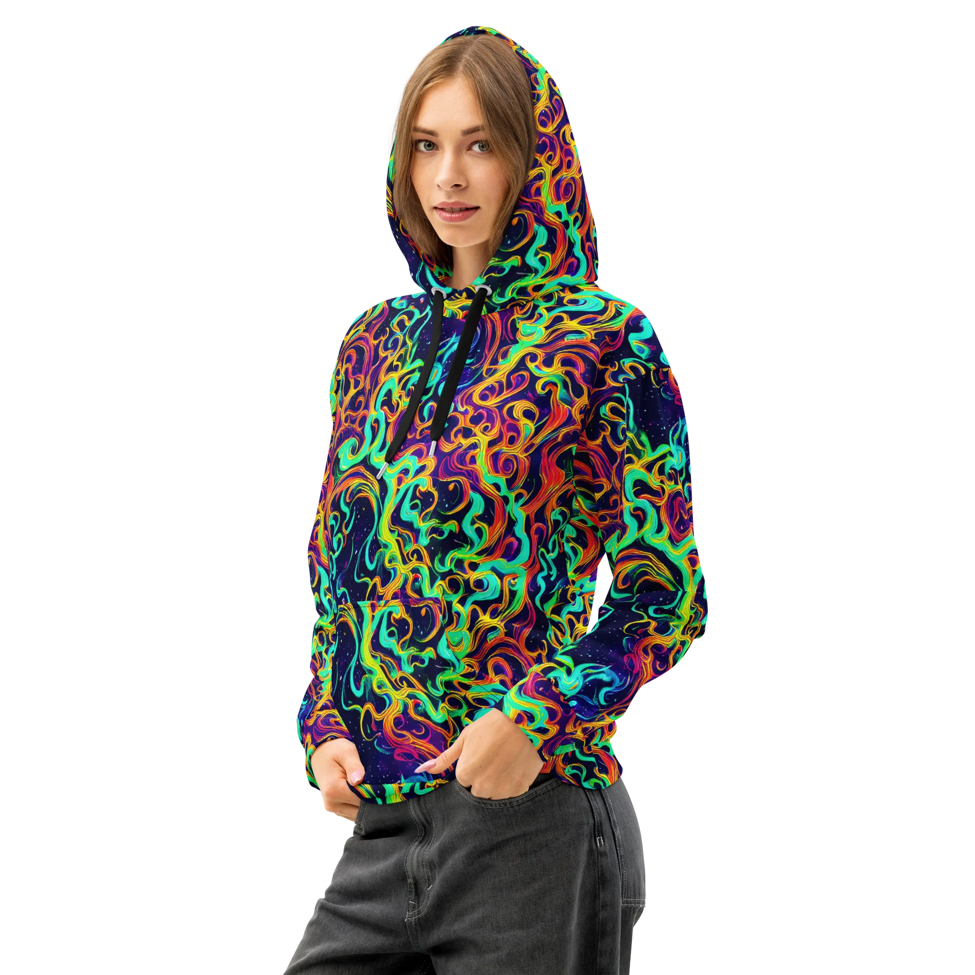 Cheston Swirl on Cotton Hoodie — Left Front