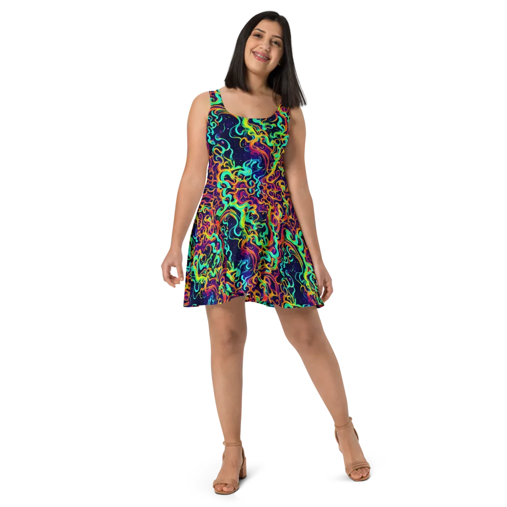 Cheston Swirl on Skater Dress — Front