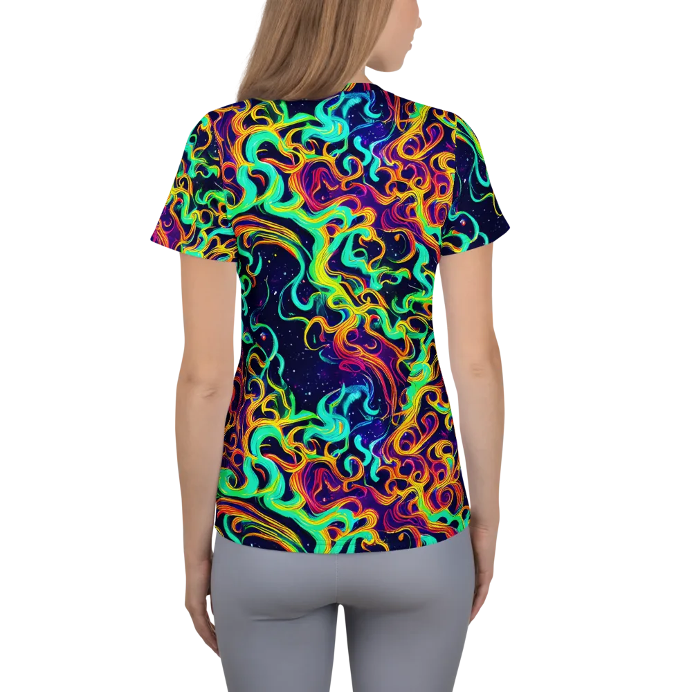 Cheston Swirl on Women's Athletic T-Shirt — Back