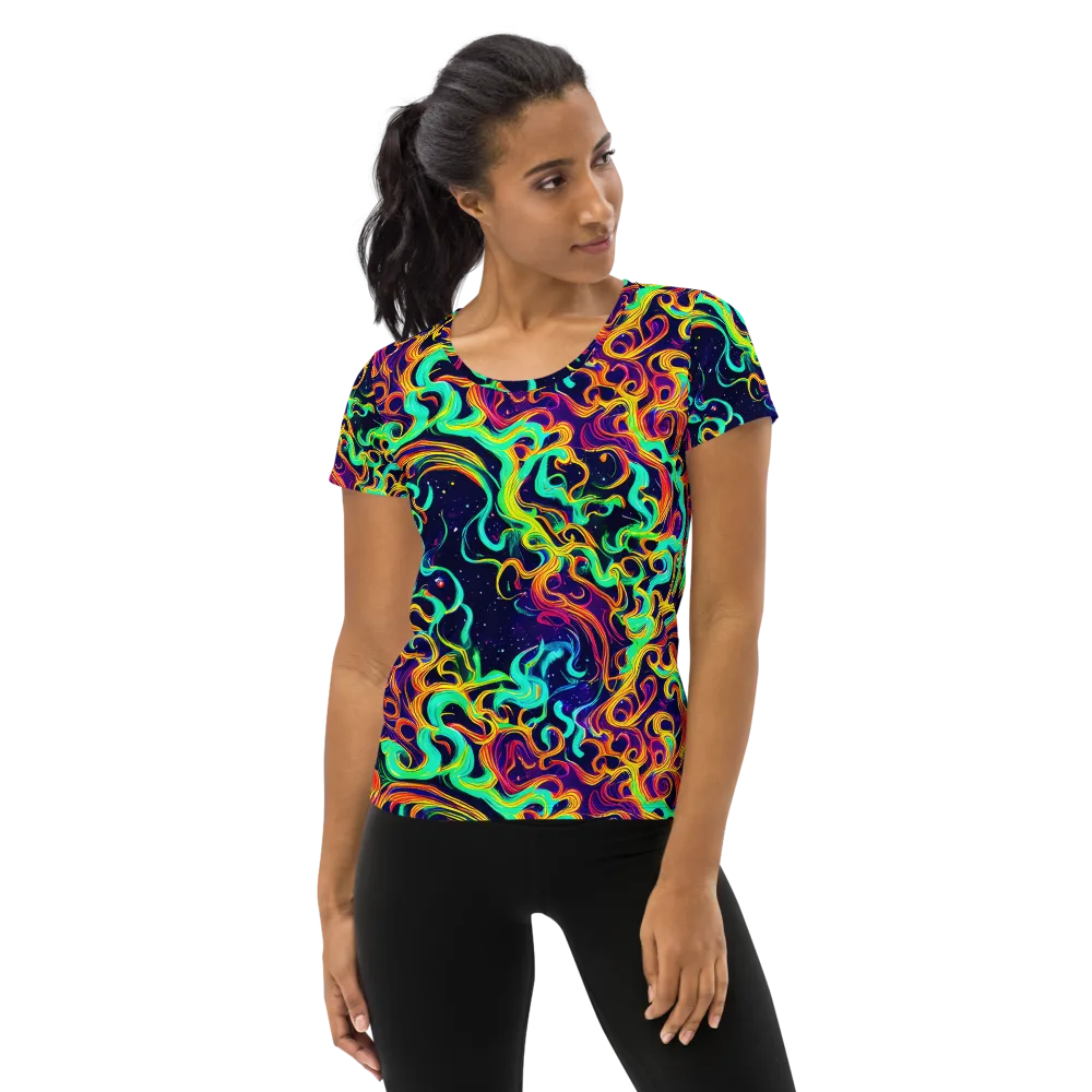 Cheston Swirl on Women's Athletic T-Shirt — Front