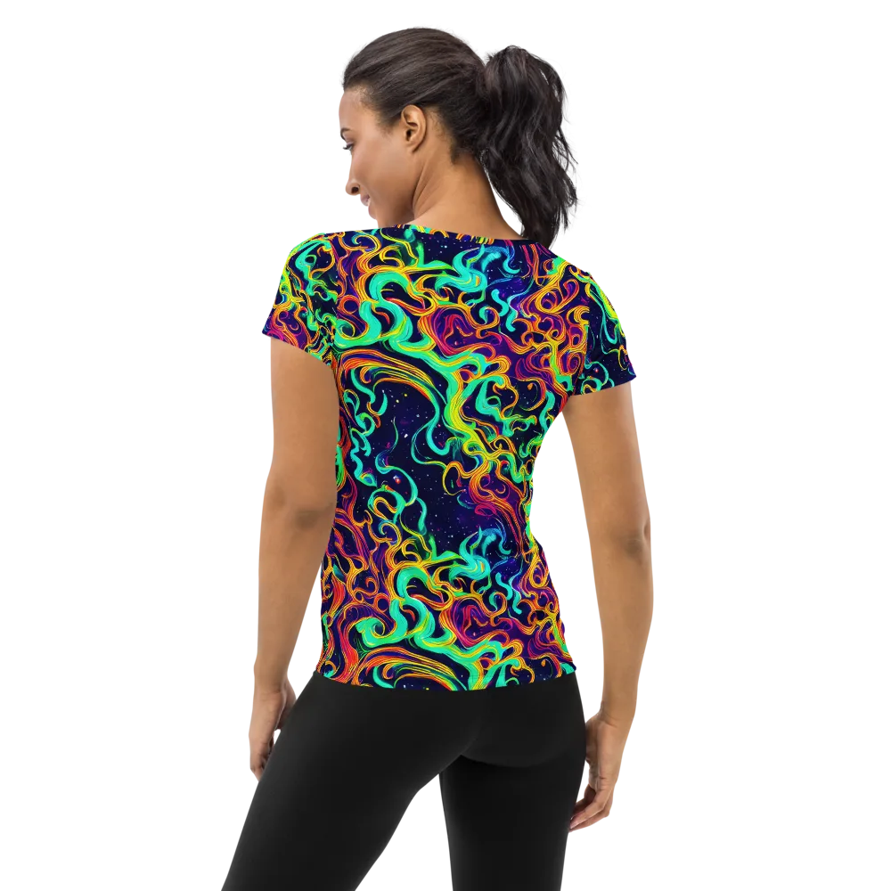 Cheston Swirl on Women's Athletic T-Shirt — Back