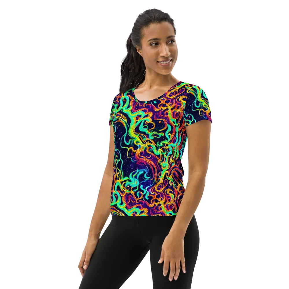 Cheston Swirl on Women's Athletic T-Shirt — Left