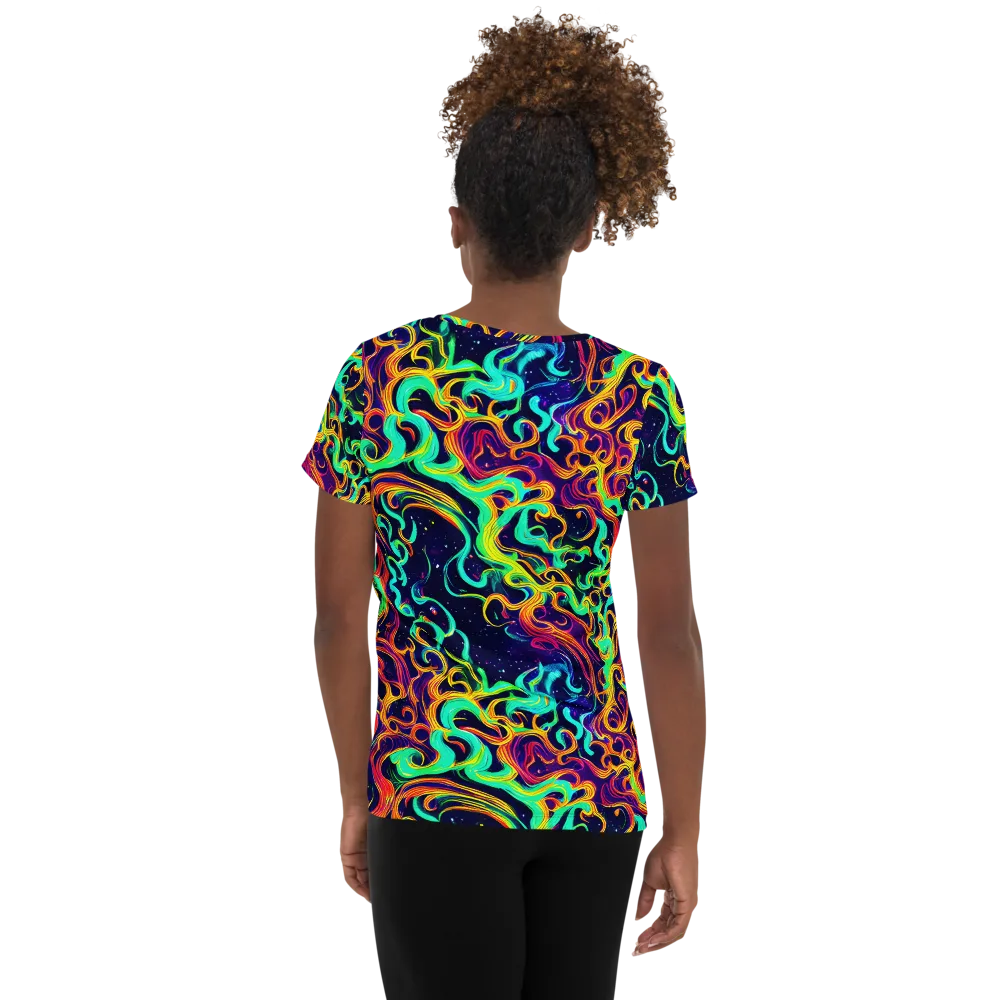 Cheston Swirl on Women's Athletic T-Shirt — Back