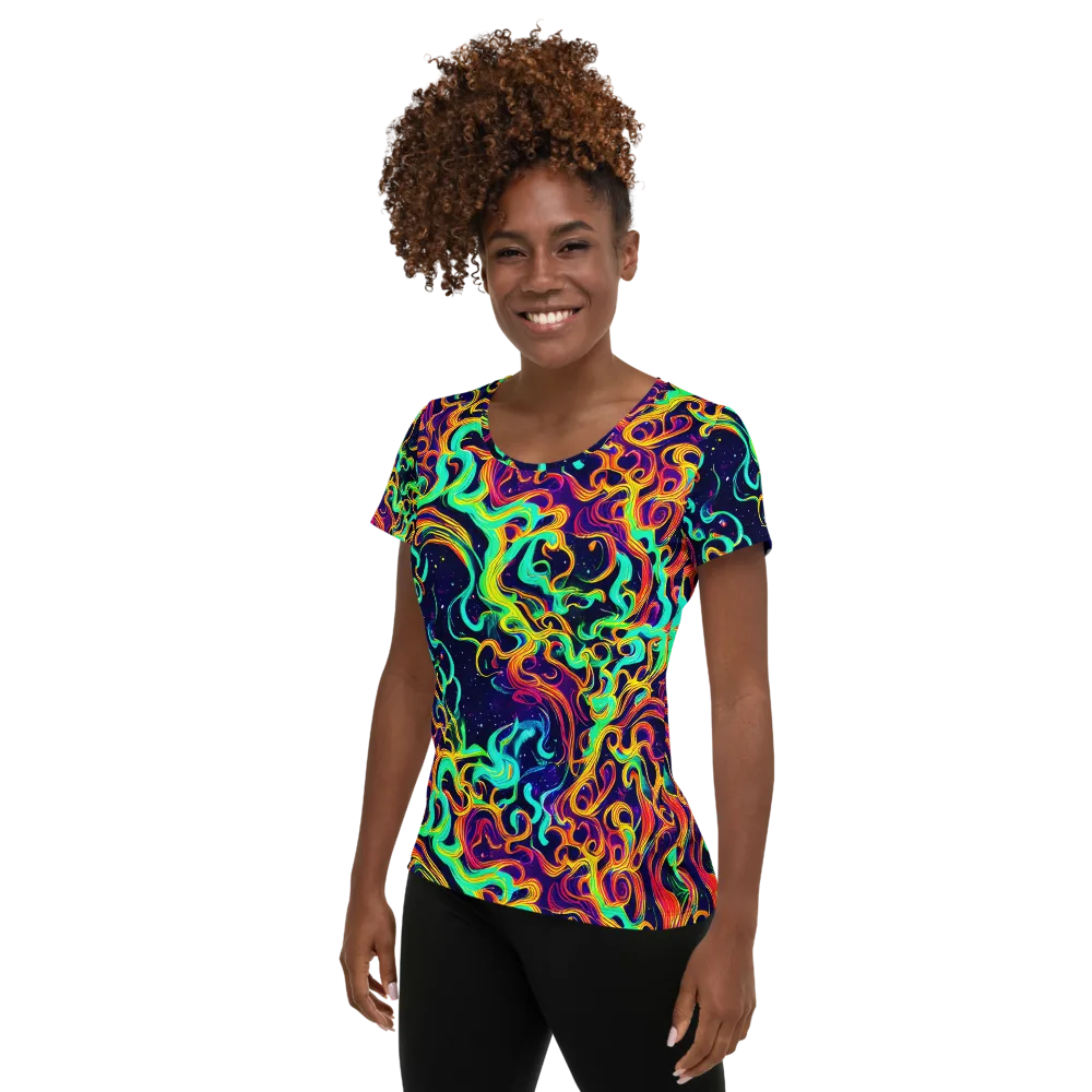 Cheston Swirl on Women's Athletic T-Shirt — Left